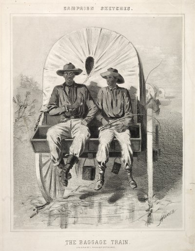 Kampányvázlatok: A poggyászvonat, 1863. alkotó: Winslow Homer