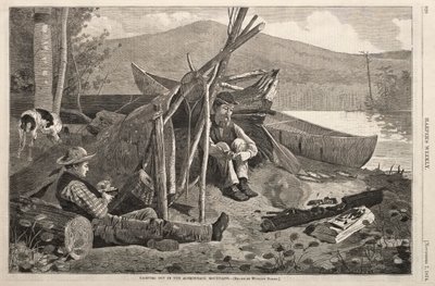 Kemping az Adirondack-hegységben, 1874. alkotó: Winslow Homer