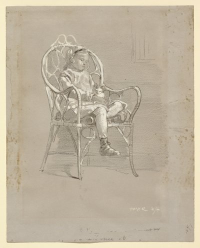 Fonott székben ülő gyermek alkotó: Winslow Homer