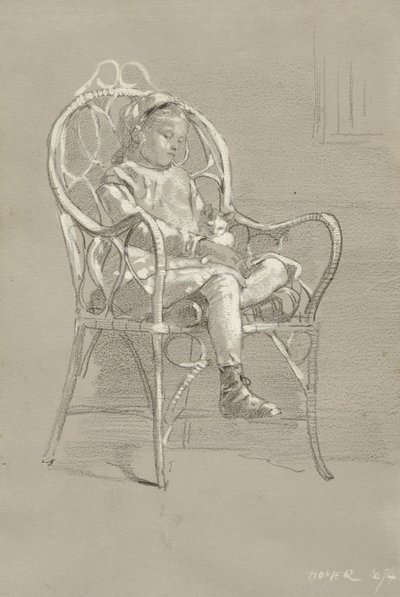 Fonott székben ülő gyermek, 1874 alkotó: Winslow Homer