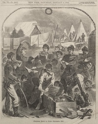 Karácsonyi csomagok a táborban – Karácsony, 1861 alkotó: Winslow Homer