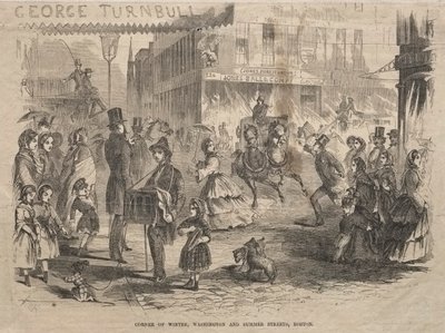 Corner Winter, Washington és Summer Streets, Boston, 1857. alkotó: Winslow Homer