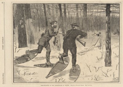 Szarvasvadászat az Adirondacks-ben télen, minden szombaton, 1871. január 21-től alkotó: Winslow Homer