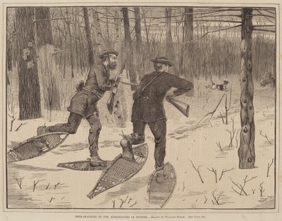 A Deer-Stalking in the Adirondacks in Winter 1871-ben jelent meg. alkotó: Winslow Homer