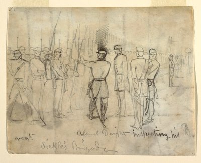 Rajzolás
Rajz, William Dwight ezredes, Jr. Az ezredét ellenőrzi, 1862 alkotó: Winslow Homer