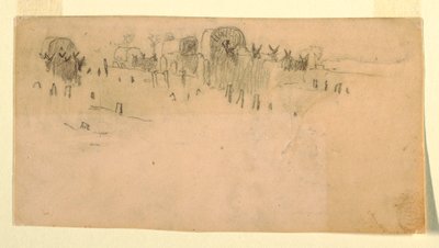 Rajz, katonai szekérvonat, 1862 alkotó: Winslow Homer