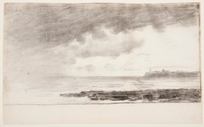 Rajz, Cullercoats-i öböl, Anglia, 1881 alkotó: Winslow Homer