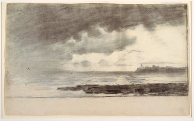 Rajz, Cullercoats-i öböl, Anglia, 1881 alkotó: Winslow Homer
