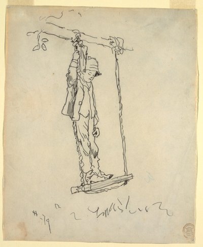 Rajz, Fiú hintán, 1879 alkotó: Winslow Homer