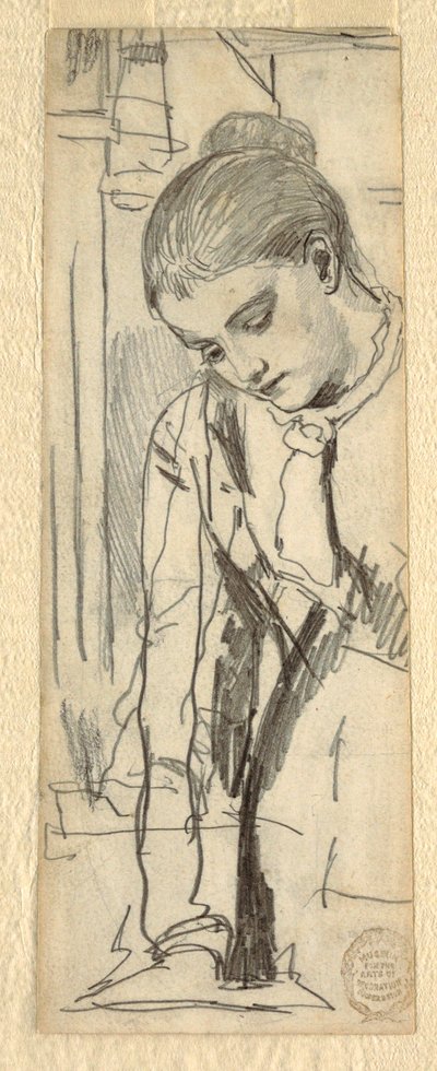 Rajz, Női alak, 1870-80 alkotó: Winslow Homer