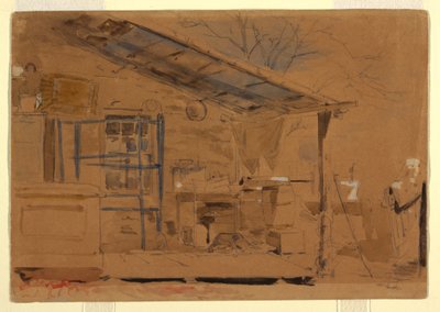 Rajz, ház tornáccal, 1858-60 körül alkotó: Winslow Homer