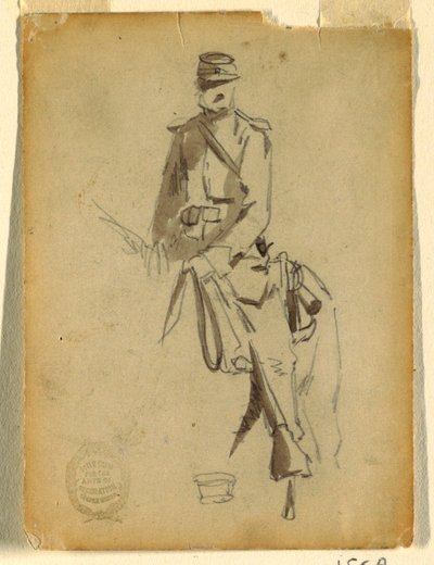 Rajz, lovas lovassági tiszt, 1862 alkotó: Winslow Homer