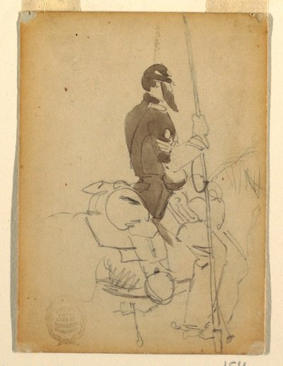 Rajz, lovas lovas katona, 1862 alkotó: Winslow Homer