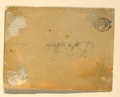 Rajz, vázlatrajz szekérvonatról, 1862 alkotó: Winslow Homer