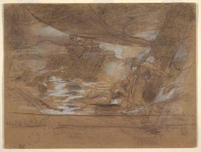 Rajz, Hajófedélzet két nővel, valószínűleg 1886. július 15. alkotó: Winslow Homer