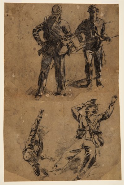 Rajz, Katonatanulmányok, 1863-65 alkotó: Winslow Homer