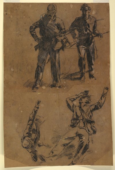 Rajz, Katonatanulmányok, 1863-65 alkotó: Winslow Homer