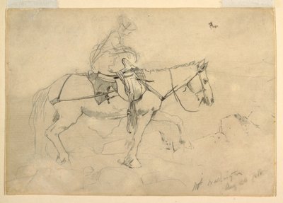 Rajz, tanulmány a "Bridle Path, White Mountains"-hoz, 1868. augusztus 24. alkotó: Winslow Homer
