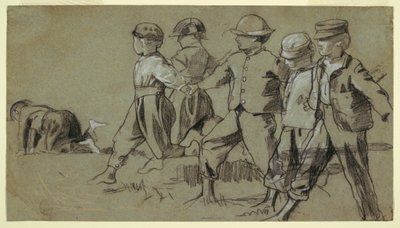 Rajz, Tanulmány a "Snap the Whip"-hez, 1872 alkotó: Winslow Homer