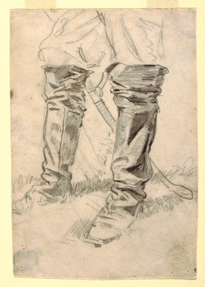 Rajz, Lovassági tiszti csizma tanulmánya, 1862-64 alkotó: Winslow Homer