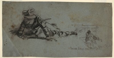 Rajz, Három nap a fronton, 1863 körül. alkotó: Winslow Homer