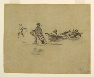 Rajz, Két halász, Anglia, 1881-82 alkotó: Winslow Homer