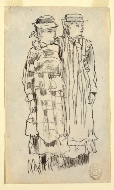 Rajz, Két lány, 1879 alkotó: Winslow Homer
