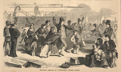 Kivándorlók érkezése a bostoni Constitution Wharfhoz, Ballou