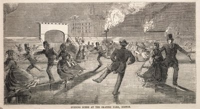 Esti jelenet a Skating Parkban, Boston, 1859. alkotó: Winslow Homer