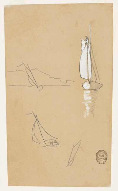 Négy Sloops vázlat alkotó: Winslow Homer