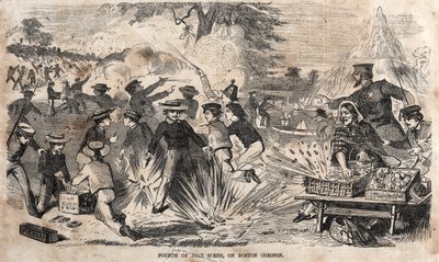 Július 4-i jelenet a Boston Common parkban alkotó: Winslow Homer