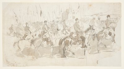 McClellan tábornok hatodik lovasezrede, útnak indul Alexandriában az Old Point kényelméért alkotó: Winslow Homer