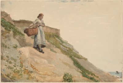 Lány kosarat cipelő, 1882. alkotó: Winslow Homer