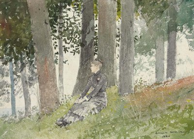 Lány ül egy ligetben alkotó: Winslow Homer