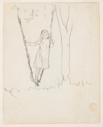 Lány állt egy hinta alkotó: Winslow Homer