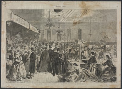 Nagy Vásár a New York-i Városi Gyűléstermekben, 1861 decemberében, a városi szegények javára alkotó: Winslow Homer