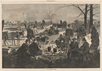Kocsivonat megállítása; Harpertől alkotó: Winslow Homer