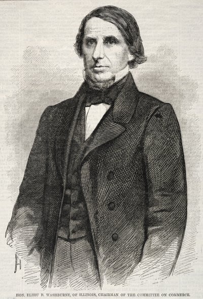 Hon. Elihu B. Washburne, Illinois államból, a Kereskedelmi Bizottság elnöke, 1860. alkotó: Winslow Homer