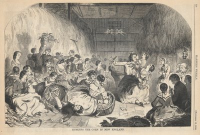 A kukorica hántolása New Englandben, a Harpertől alkotó: Winslow Homer