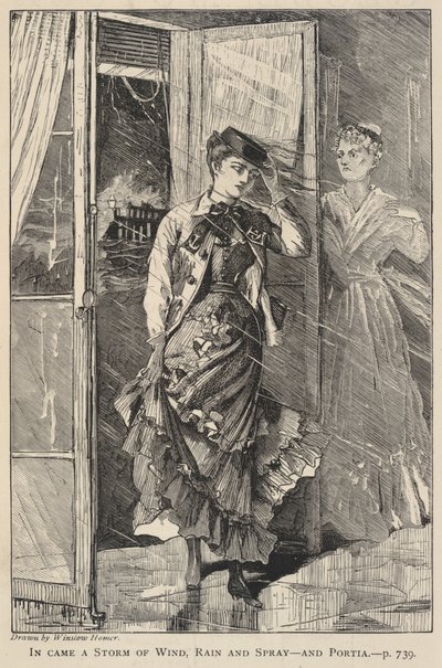 Szél-, eső- és permetvihar támadt - és Portia, a The Galaxy 1869. decemberi számából alkotó: Winslow Homer
