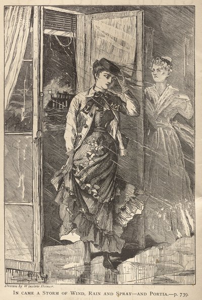 Jött a szél, az eső és a permet - és Portia alkotó: Winslow Homer