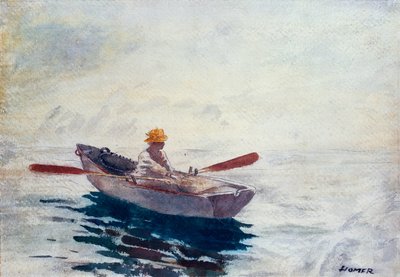 Csónakban (akvarell, ceruza és toll papíron) alkotó: Winslow Homer