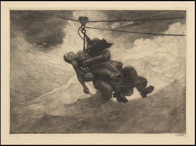 Life Line, 1884, valószínűleg 1940 körül nyomtatták alkotó: Winslow Homer