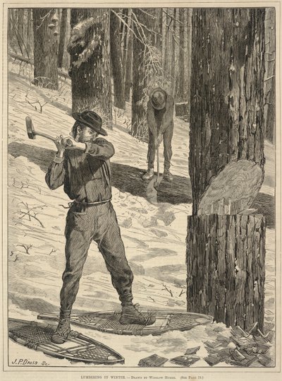 Favágás télen, a Minden szombaton: A Journal of Choice Reading, 1871. január 28. alkotó: Winslow Homer
