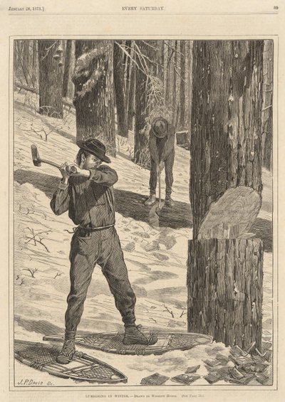 Fakitermelés télen, minden szombaton, 1871. január 28-tól alkotó: Winslow Homer