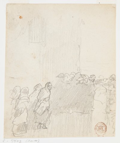 Tengerre néző férfiak és nők, Cullercoats, Anglia alkotó: Winslow Homer