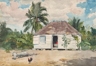 Natív kunyhó Nassauban, 1885. alkotó: Winslow Homer
