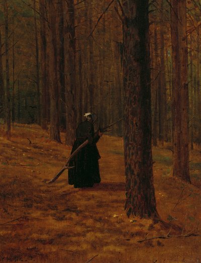 Öregasszony ecsetet szedeget, 1865 alkotó: Winslow Homer