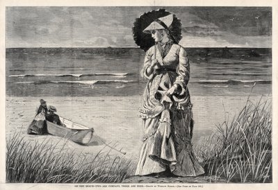 A tengerparton – kettő társaság, három nincs, 1872. alkotó: Winslow Homer