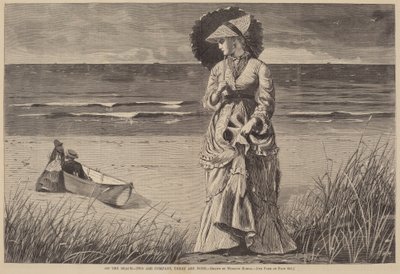 On the Beach – Two are Company, Three are None, 1872-ben jelent meg. alkotó: Winslow Homer